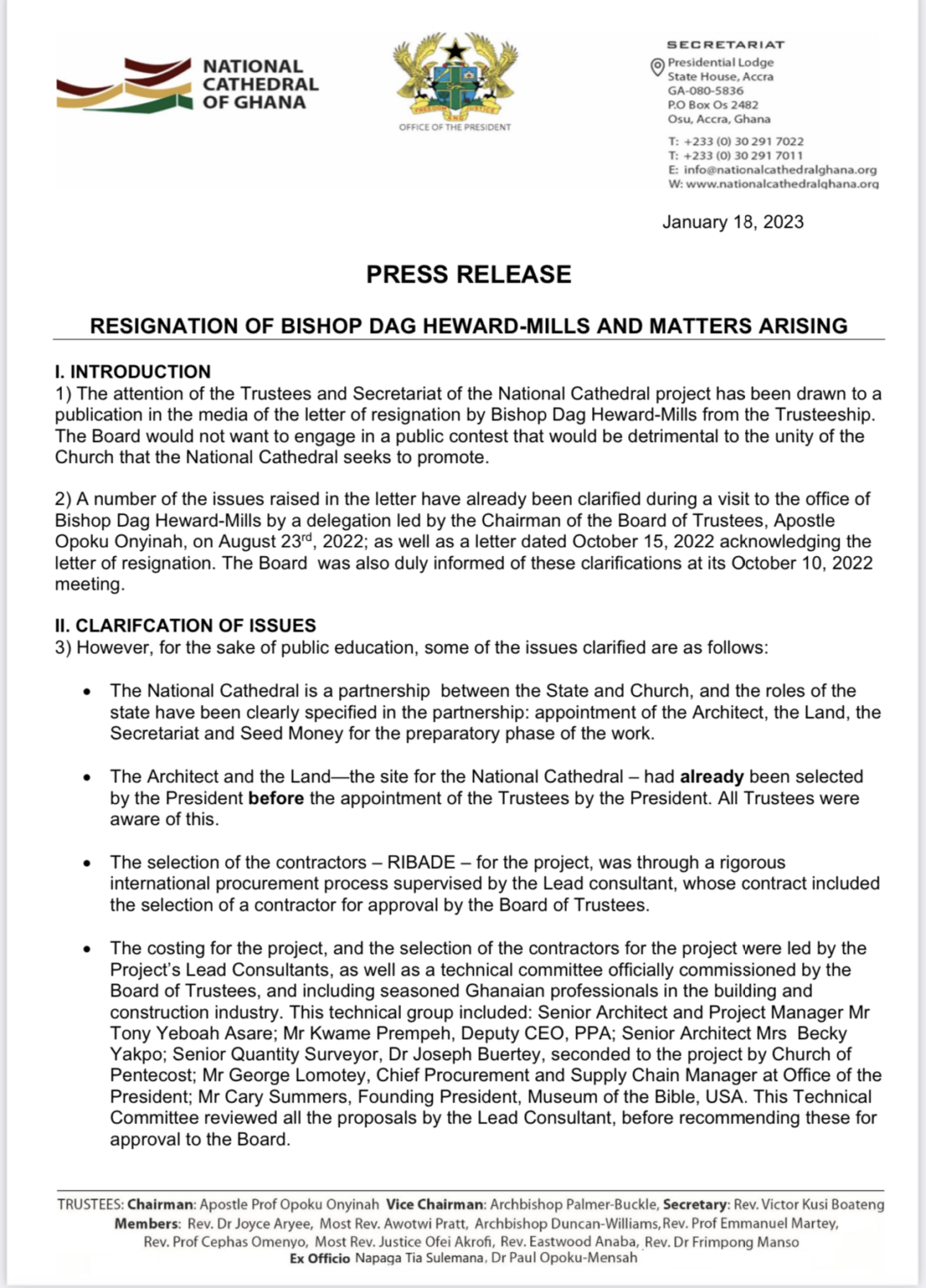 Controversial National Cathedral Board Of Trustees Responds To Bishop Dag Heward-Mills 1 National Cathedral Board