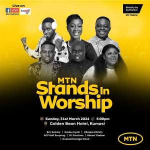 Gospel Stars Thrill Fans at MTN Worship Event in Kumasi 1 MTN stand in worship